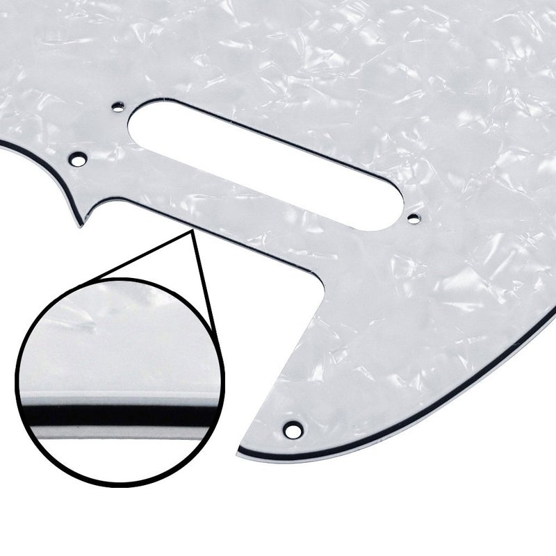 FLEOR 8 Hole TL Pickguard Scratch Plate with Pickguard Screws Set Fit USA/MX Standard TL Style Pickguard Replacement, 4Ply White Pearl - Image 4